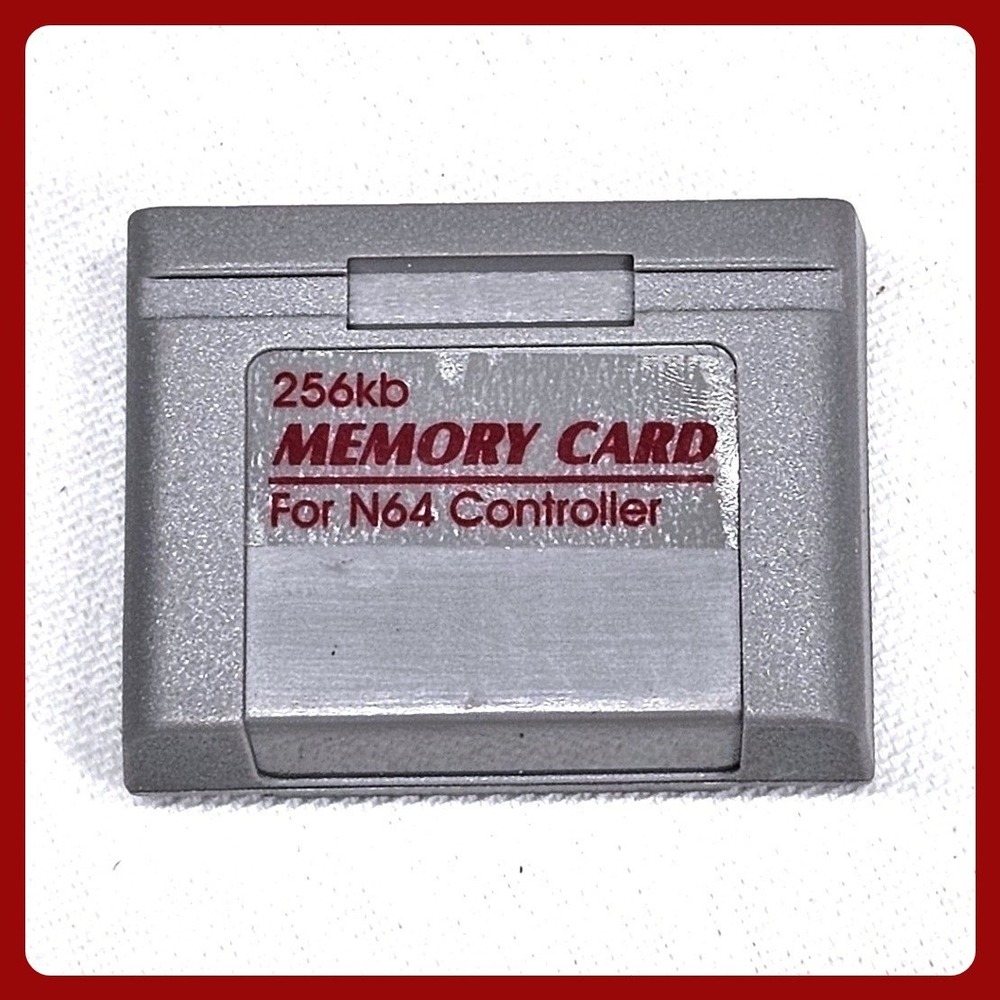 256kb Memory Card for N64 Controller Gray Storage Accessory Pak Pak SZ‎ Small
